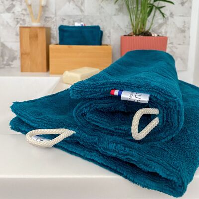 Asciugamano per il viso blu anatra