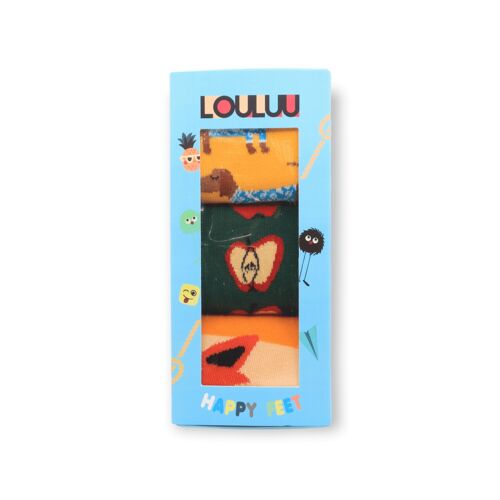 Sausage Dog, Fox, Apples Box Set Unisex Casual Cotton Socks