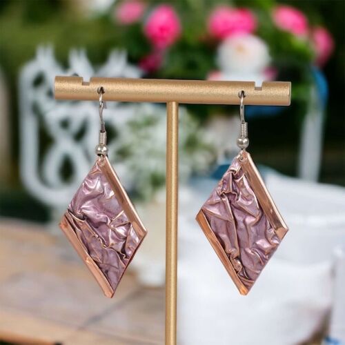 Copper Wrinkled Earring