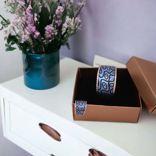 Blue Curvy Shapes Copper Jewelry Set