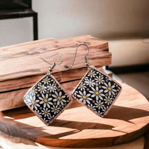 Daisies  Copper Square Earring