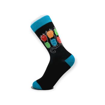 Apple Sausage Dog 3 Cats Box Set Chaussettes en coton décontractées unisexes 6