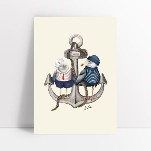 Maritime Postkarte // Motiv ahoi