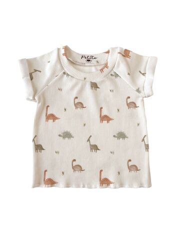 T-shirt bébé en coton / dinosaure 1