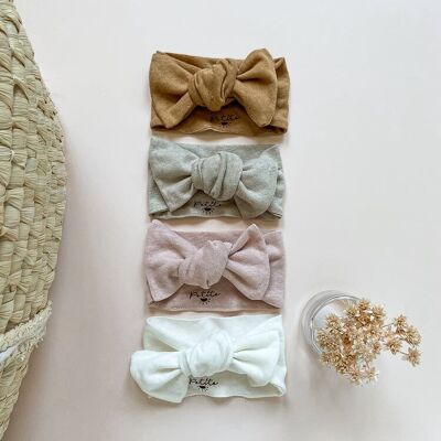 Bow headband / Linen knit
