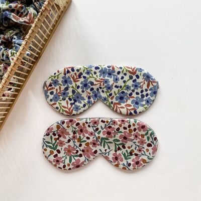 Cotton corduroy sleep mask / floral