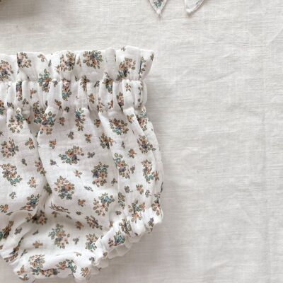 Bloomers / muselina floral azul