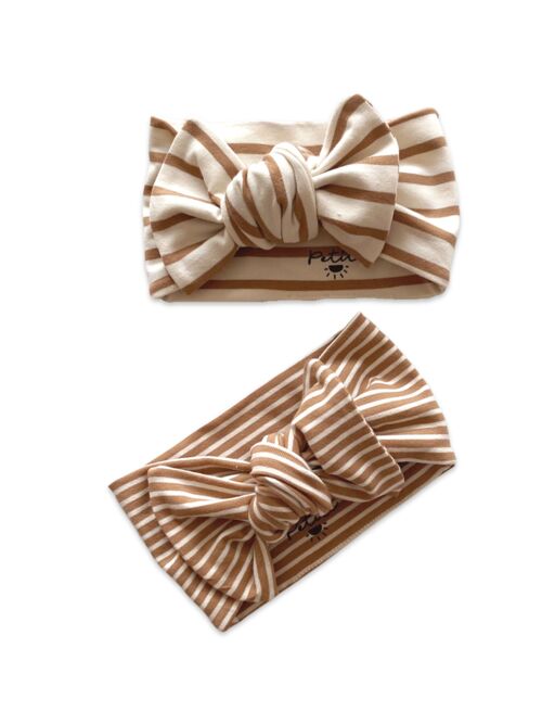 Bow headband / caramel stripes