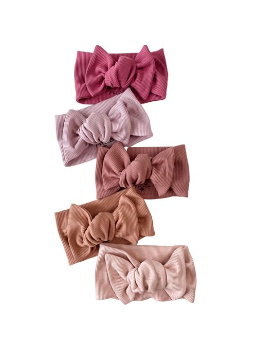 Bow headband / ribbed jersey - girly tones