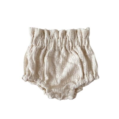 Baby bloomers / embroidered flowers - ecru