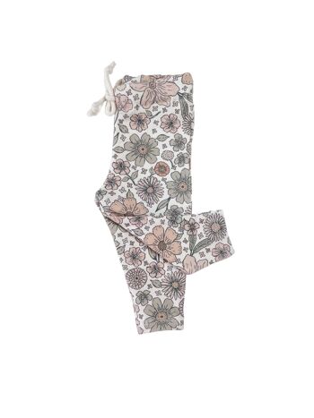 Legging bébé/ bold floral - écru 1