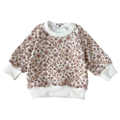 Baby cotton sweatshirt / boho floral garland