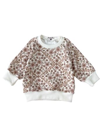 Sweat bébé en coton / guirlande fleurie bohème 1