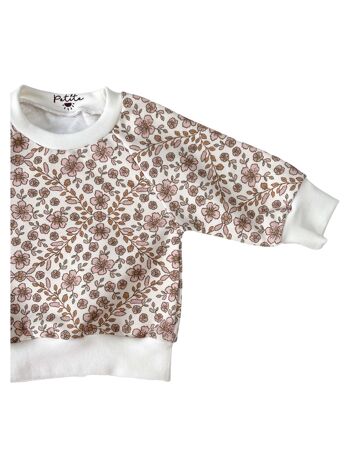 Sweat bébé en coton / guirlande fleurie bohème 3