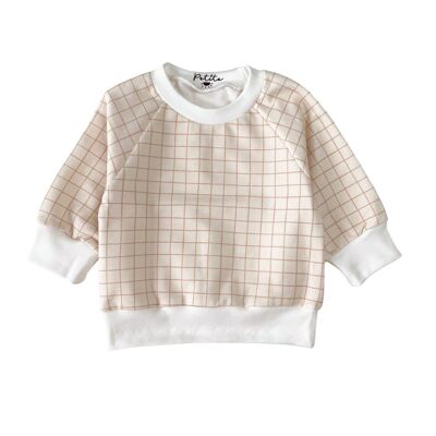 Baby-Baumwoll-Sweatshirt / Vanille-Karos