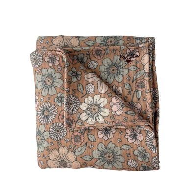 Baby swaddle / bold floral - caramel