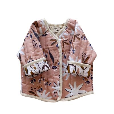 Steppjacke für Babys und Kleinkinder / florales Rosa