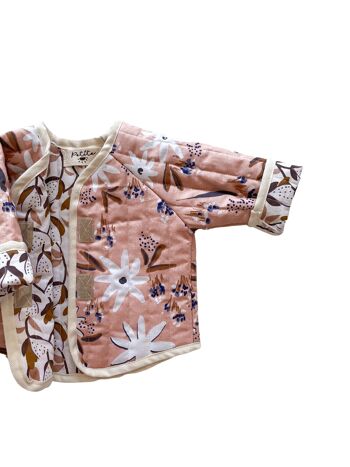 Veste matelassée bébé & enfant / fleuri rose 2