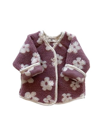 Veste en peluche bébé & tout-petit / rose fleurie 1