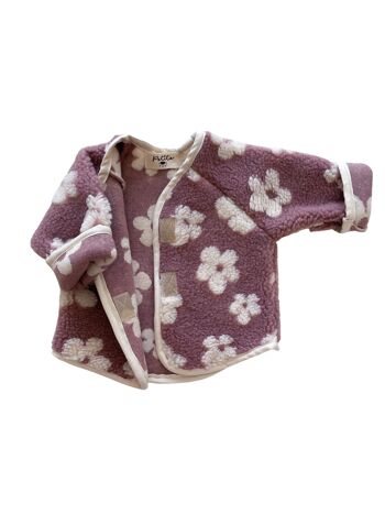 Veste en peluche bébé & tout-petit / rose fleurie 2