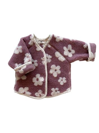 Veste en peluche bébé & tout-petit / rose fleurie 3