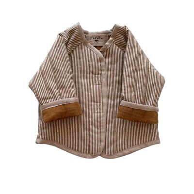 Baby & toddler teddy jacket / stripes - caramel