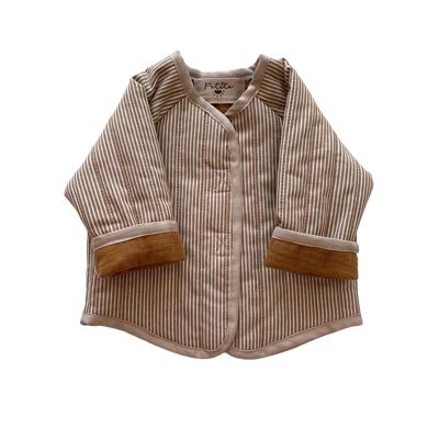 Teddyjacke für Babys und Kleinkinder / Streifen – Karamell