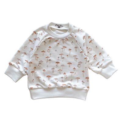 Baby cotton sweatshirt / tiny mushrooms