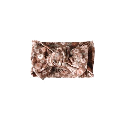 Diadema con lazo / floral chocolate