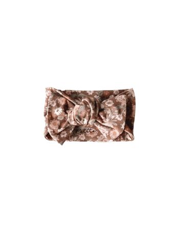 Bandeau noeud / floral chocolat 1