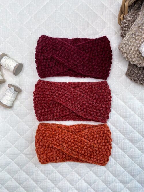 Knitted headband  / terra cotta