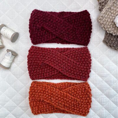 Knitted headband  / terra cotta