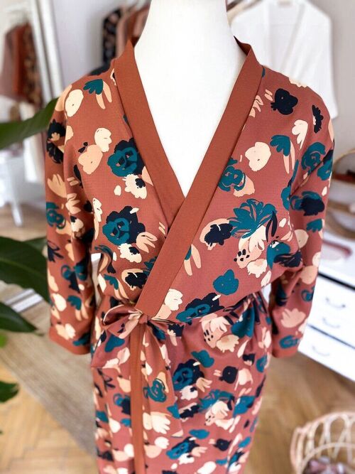 Floral Terra cotta kimono