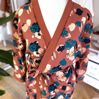 Floral Terra cotta kimono