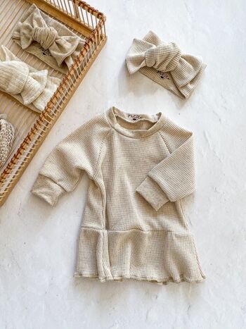 Robe à volants pour enfants / gaufre en lin 1