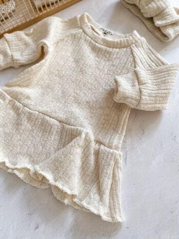 Robe à volants filles / tricot de coton 3