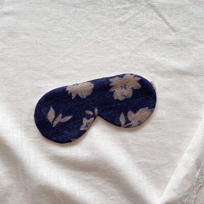 Masques de sommeil en coton / lin bleu