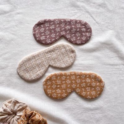 Schlafmasken aus Baumwolle / Musselin mit Blumenmuster