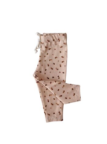 Legging enfant / petit fleuri beige 1