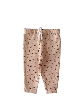 Legging enfant / petit fleuri beige 2