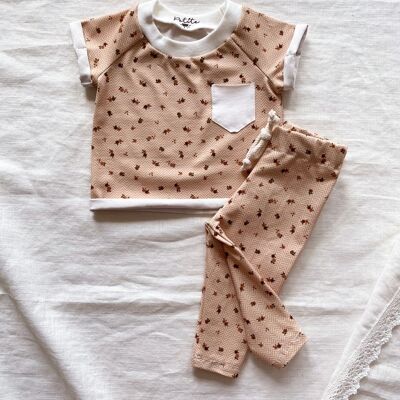 Camiseta niño / pequeño floral beige