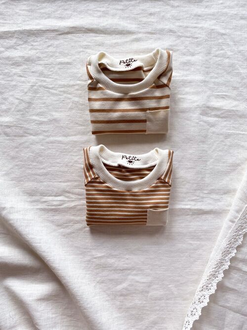 Kids T-shirt / caramel stripes