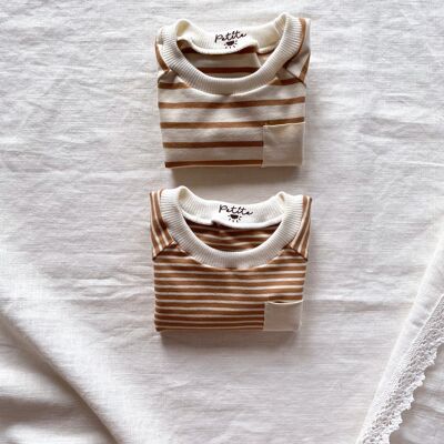 Kids T-shirt / caramel stripes