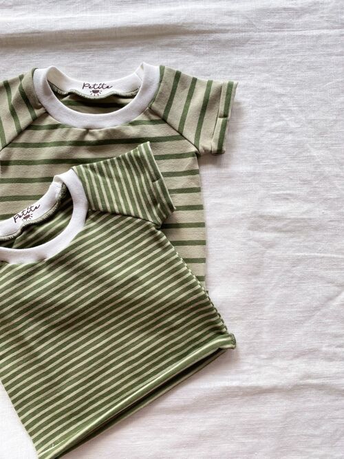 Kids T-shirt / olive stripes