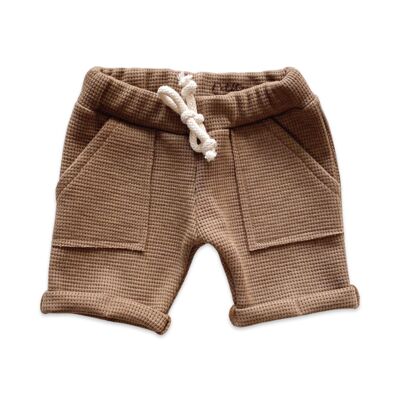 Shorts in cotone/cialda nocciola