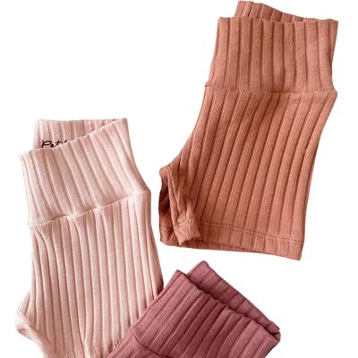 Girly bike shorts / wide ribbed - girly tones