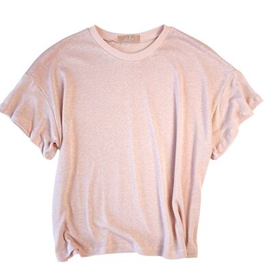 T-shirt in lino/blush