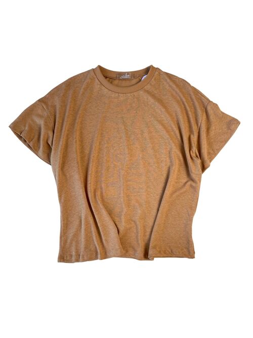 Linen t-shirt / caramel