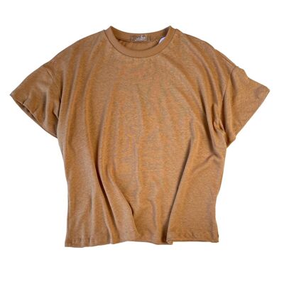 Linen t-shirt / caramel