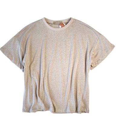 T-shirt in lino/beige